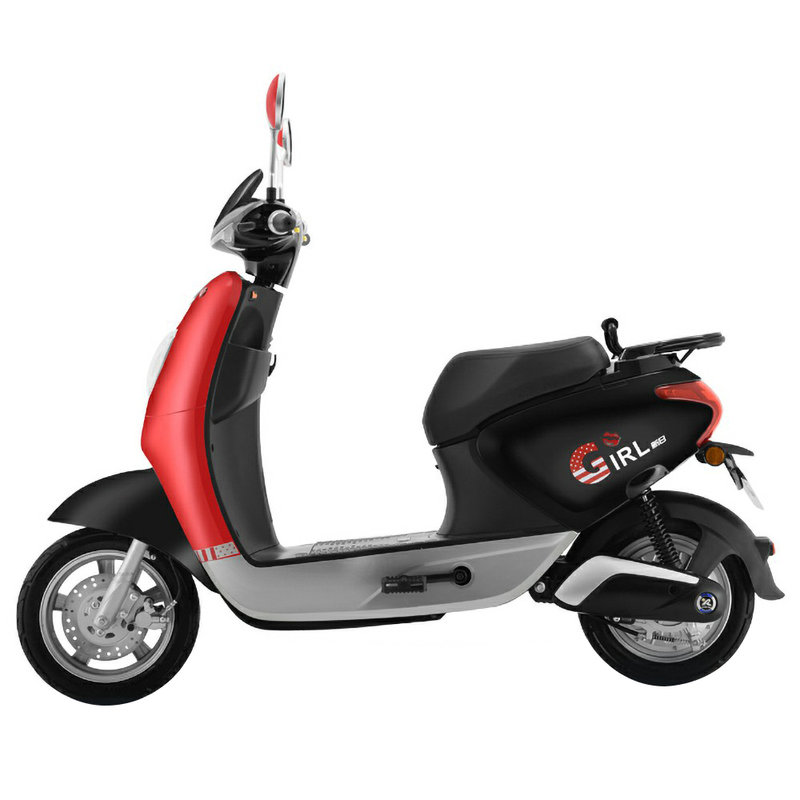 新日sunra小柚果智能电电动车海棠红火焰式led后尾灯33cm大容量座桶轻