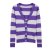 女V领条纹毛衫 111321045405(蔷薇紫 M)第3张高清大图