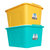 茶花收纳箱塑料衣服有盖大号加厚储物箱58L*2(黄色 两个装)第2张高清大图
