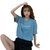 2021夏季韩版新款字母刺绣女宽松百搭女装上衣短袖T恤(紫色 L)第5张高清大图
