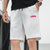 卡郎琪 沙滩裤男五分裤2020新款夏季外穿拼接运动裤潮学生大码男士休闲裤(KXP-S10白色 XL)第4张高清大图