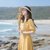 2021夏季新款女装流行裙子修身显瘦轻熟风气质洋气法式小众连衣裙(黄色 L)第3张高清大图