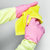 宜洁天然橡胶 双色光里手套中号（M） 防滑网纹 加厚耐用第4张高清大图