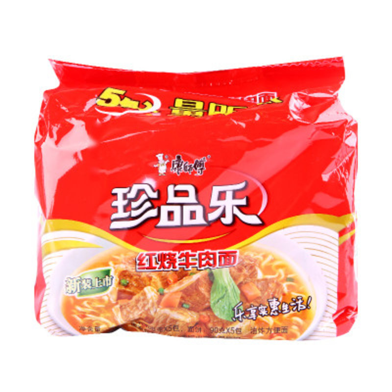 康师傅珍品红烧牛肉面108g*5包/袋