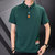 夏季新款男士POLO衫时尚休闲商务翻领T桖95棉+5氨纶(绿色 XL)第4张高清大图