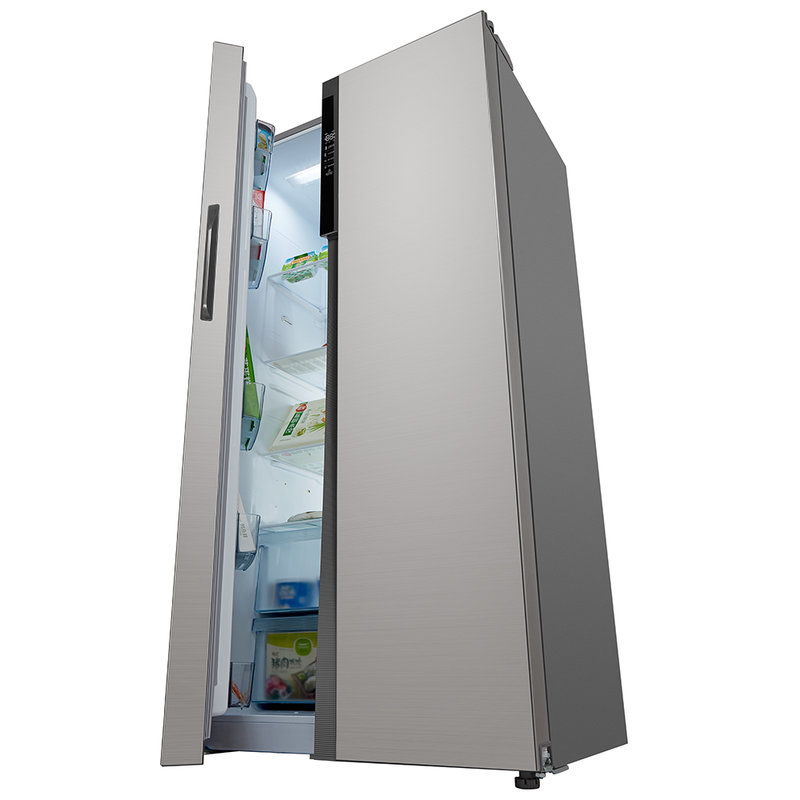 美的(midea) bcd-525wkpzm(e) 对开门冰箱 智能变频风冷无霜 星际银