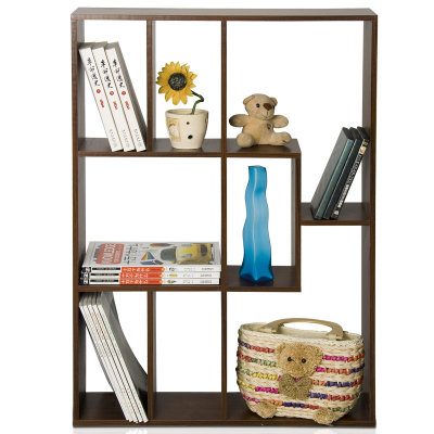 慧乐家魔方多格收纳架 时尚挂墙柜 横竖两用展示柜 置物架11075(胡桃