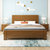 吉木多 橡胶木实木中式简约风1.8,1.5米双人床婚床卧室家具(1.8*2米海棠色 床+床垫+床头柜*1)第2张高清大图