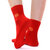 枳棉 大红袜子女男本命年纯棉中筒袜结婚情侣福袜过年喜庆袜子大红色礼物(纯色踩小人-女 均码（4双装）)第5张高清大图