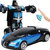 超大感应变形遥控汽车金刚机器人充电动无线遥控车儿童玩具车男孩(金色 一个机身两个电池)第4张高清大图
