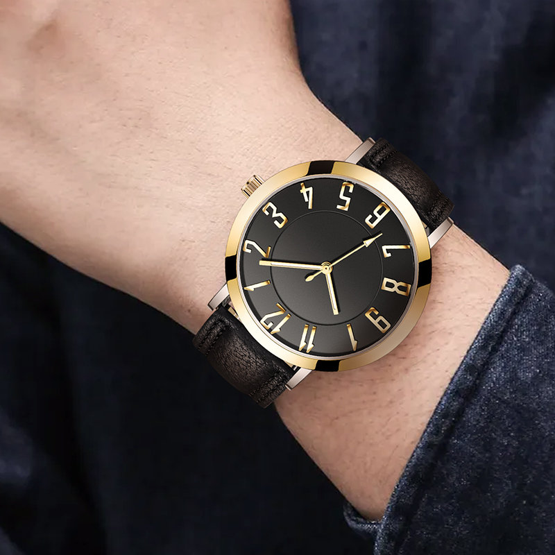 墨利亚meliades简约气质男士手表时尚潮流男表大表盘石英腕表百搭男款