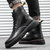 博迈伦2021秋季马丁靴高帮潮流靴子新款军靴英伦风黑色男士皮靴MM9801(黑色 39)第6张高清大图