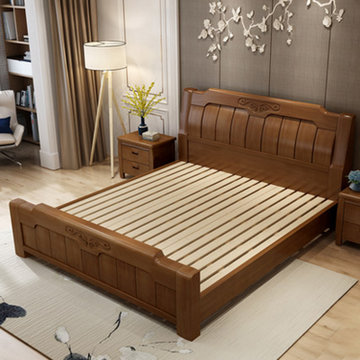 忆斧至家 高箱储物 中式实木床1.8米1.5双人床简约现代主卧室床经济型婚床(单床 1.5米)