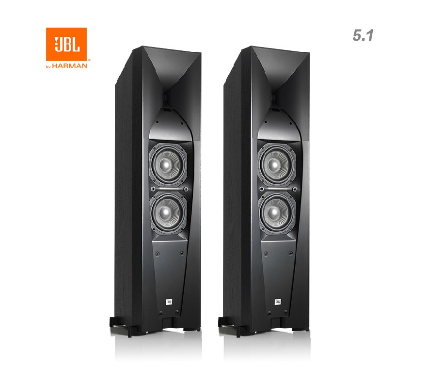 jbl studio 580 家庭影院落地式主音箱号角6.5寸大功率家用音响(黑色)