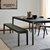 MOANRO北欧简约实木饭桌家用小户 型现代4人黑色ins网红餐桌椅组合(餐桌1.4m+餐椅x2)第3张高清大图