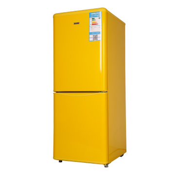 星星xingxingbcd128e128升双门迷你小冰箱冷藏冷冻小型电冰箱柠檬黄