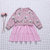 韩版春装兔子印花假两件条纹裙摆卫衣裙(140 粉色)第3张高清大图