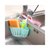 厨房水龙头置物架 可调节按扣塑料水槽挂袋 杂物海绵收纳沥水篮(绿色)第2张高清大图