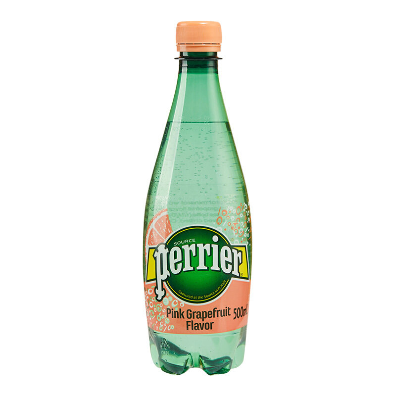 perrier巴黎水500ml24瓶塑料瓶气泡矿泉水西柚味含气
