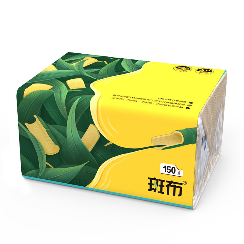 斑布base系列3层150抽面巾纸抽纸24包装国美超市甄选