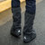 加加林防雨鞋套黑色XL码 高筒加厚橡胶底耐磨第7张高清大图