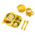 ALCOCO儿童餐具套装可爱卡通餐盘叉勺组合装小黄鸭餐盘五件套JL6230+6231+623201黄 造型萌趣  分格餐盘第5张高清大图