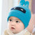 秋冬宝宝帽男童小孩棉胎帽0-3-6-12个月女童婴儿帽子新生儿帽子春(藏青色)第4张高清大图