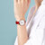 依波卡纳系列简约时尚女士钟表防水红色皮带石英手表36520145 国美超市甄选第4张高清大图