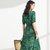 显瘦印花连衣裙(绿色 165/88A)第2张高清大图