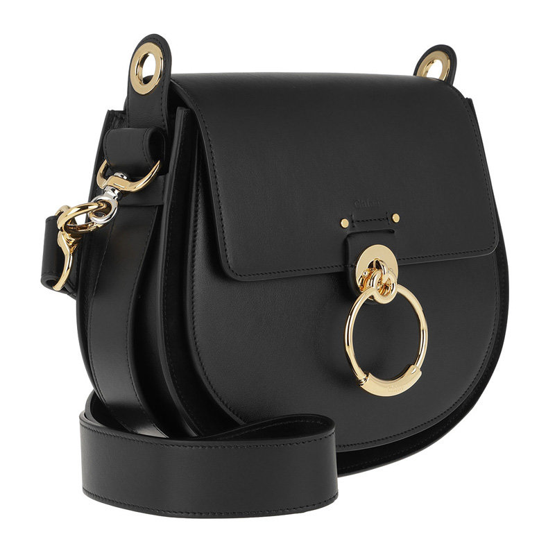 chloe蔻依女士黑色皮革单肩包斜挎包2090黑色时尚百搭