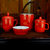 中国办公四件套 红瓷套装 毛瓷杯 红瓷套装 (中国红瓷诗词办公四件套 )第2张高清大图
