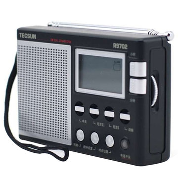德生收音机新款便携式R-9702 金属黑 老年人全波段小型复古变频半导体老式