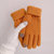可触屏手套女冬韩版加绒纯色简约保暖针织骑车连指手套(黑色)第4张高清大图