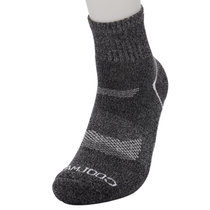 法国PELLIOT户外登山徒步袜子 男女运动袜排汗防滑耐磨透气速干袜(黑灰色 L)