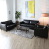TIMI 天米 现代沙发 皮艺沙发 简约沙发组合 办公沙发 商务洽谈沙发 会客沙发(黑色 单人沙发)