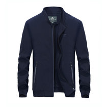 2017战地吉普AFS JEEP春装新款立领夹克外套 9853弹力男士茄克衫(深蓝色 3XL)