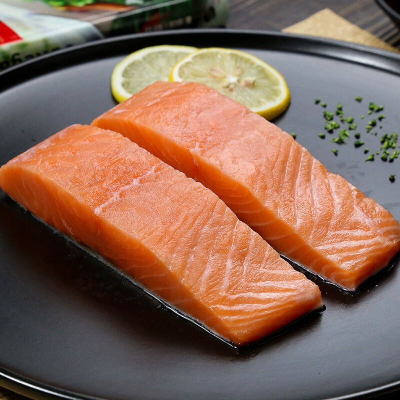 蓝雪冷冻智利三文鱼柳大西洋鲑asc认证400g24块袋装生鲜海鲜水产国美