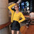 蒂克罗姆羊毛开衫外套女韩版(黄驼色 XL)第3张高清大图