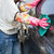 乾越 时尚PVC防水防油防污日用围裙+印花家务手套2双第5张高清大图