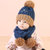 牛奶朋友冬季毛线帽儿童帽子宝宝帽子婴儿护耳帽围巾2件套装(灰色 均码48-52CM(1-3岁))第3张高清大图
