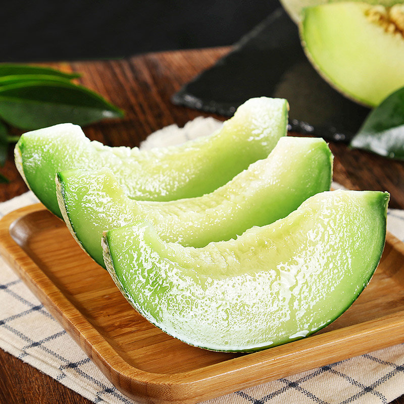 国美生鲜海南玫珑网纹瓜2枚装单果9001200g软糯绵甜