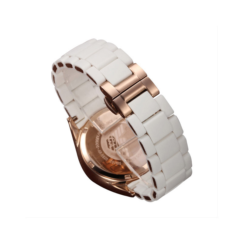 阿玛尼手表armani 低调奢华玫瑰金石英情侣系列手表ar5920