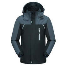 男士冲锋衣单层薄款户外防水透气登山服运动风衣外套(黑色 XL)