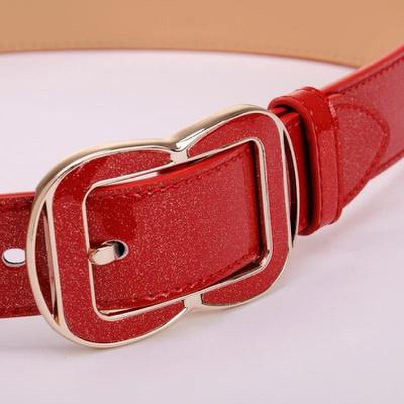 foxer时尚女士针扣牛皮皮带503002f16c红色