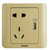 西门子远景金棕色 10A5五孔带USB插座墙壁面板第2张高清大图
