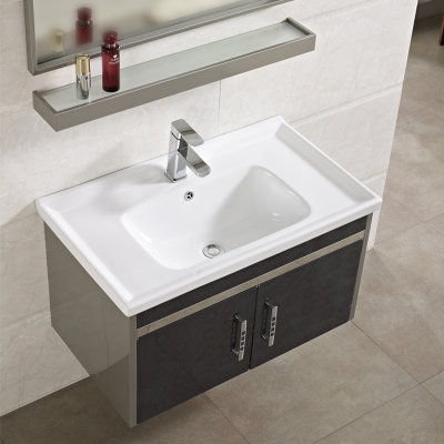 萨利曼salizmy 80cm浴室柜组合不锈钢洗漱台卫生间洗漱盆柜组合slzy