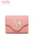 JUST STAR 欧时纳 秋季新款韩版钱夹甜美女式短款零钱包多卡位可爱兔子手拿包(安娜粉)第3张高清大图