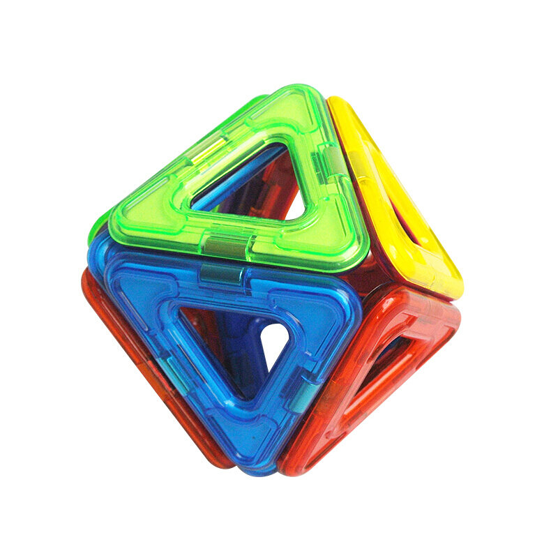 魔磁玩家磁力片积木经典一代小彩盒三角形10片装早教玩具国美超市甄选