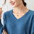秋季新款针织衫女V领毛衣女式低领打底衫宽松韩版外贸(粉色 XL)第3张高清大图