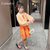 CaldiceKris（中国CK）女童橘色格子防晒服吊带套装CK-FS3403(140 桔色)第5张高清大图